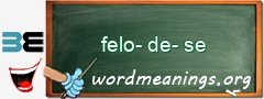 WordMeaning blackboard for felo-de-se